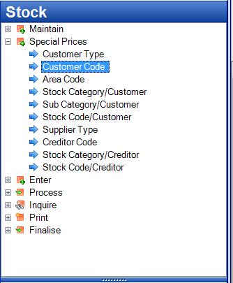 Tencia Customer Special Pricing Menu