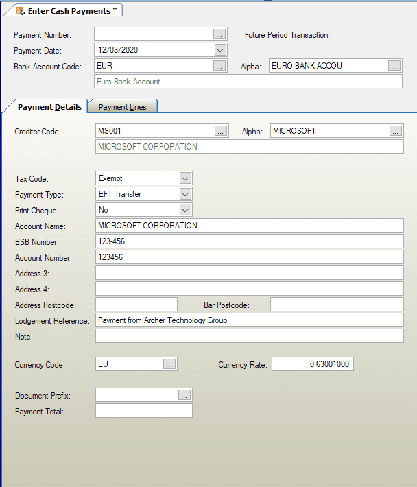 Foreign Currency Bank Account